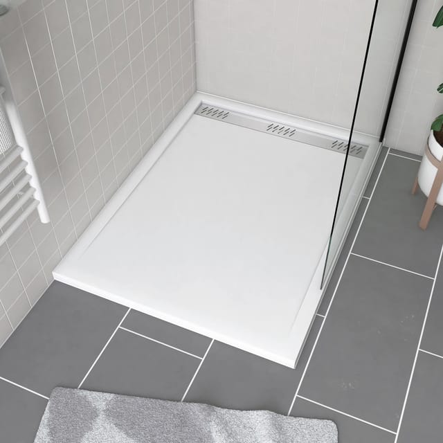 baliv Duschtasse DW-120.130 E Weiß inkl. Ablaufgitter 120 cm x 90 cm x 4 cm