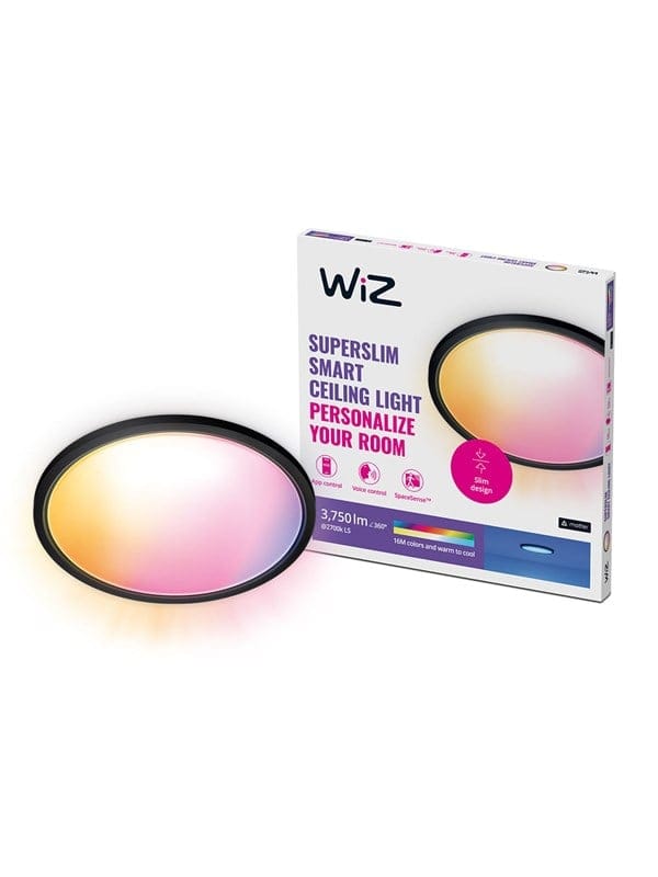 WiZ Deckenleuchte SuperSlim Tunable Smart Ø 55 cm x 4,8 cm Schwarz