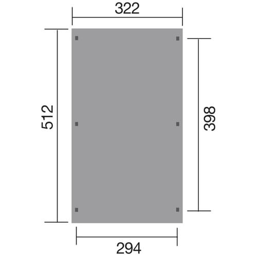 Weka Flachdach-Einzelcarport 617 Gr.1 mit PVC-Dachplatten 322 cm x 512 cm