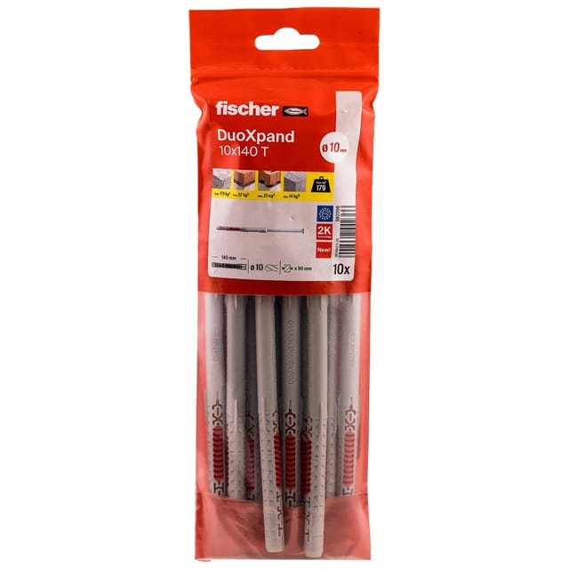 Fischer Langschaftdübel DuoXpand T Senkkopfschraube 10 mm x 140 mm 10 Stück