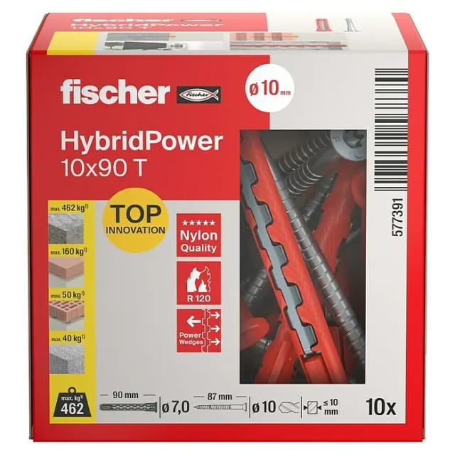 Fischer Dübel HybridPower T 10 mm x 90 mm 10 Stück
