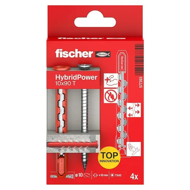 Fischer Dübel HybridPower T K 10 mm x 90 mm 4 Stück