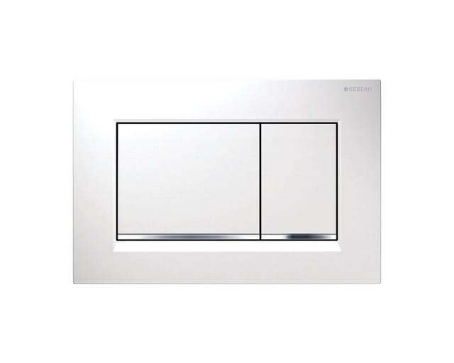 Geberit Betätigungsplatte Sigma30 Weiß Hochglanz-Verchromt 2-Mengen-Spülung