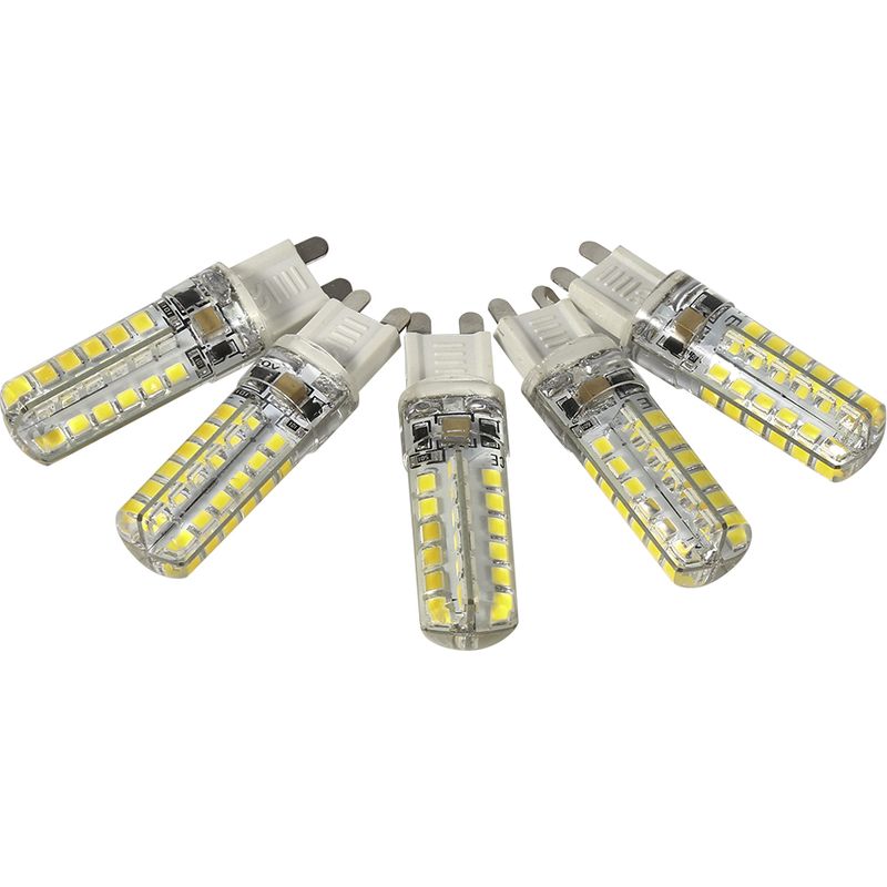 G9-scheinwerfer – 5-w-led-lampe – 48 Smd-leds 2835 – 360°-abstrahlwinkel – 300 Lm Lichtstrom – Silikongehäuse – 5er-pack