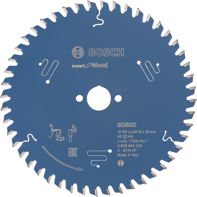 Bosch Kreissägeblatt Expert for Wood 165 mm x 20 mm x 1,6 mm