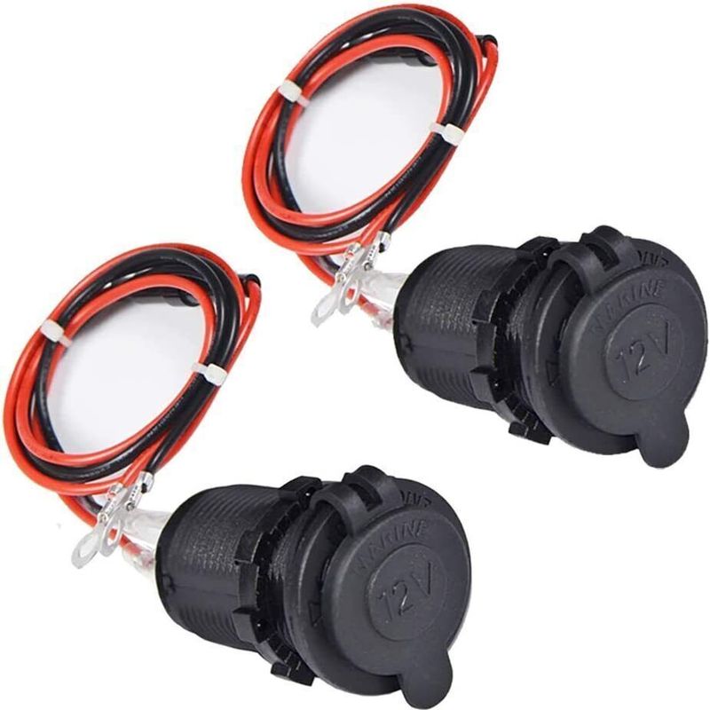 12v Zigarettenanzünderbuchse - Kabeladapter Für Fahrzeuge - Kompatibel Mit 12-24v Gleichstrom - Für Auto, Boot, Motorrad, Traktor - 2 Stück