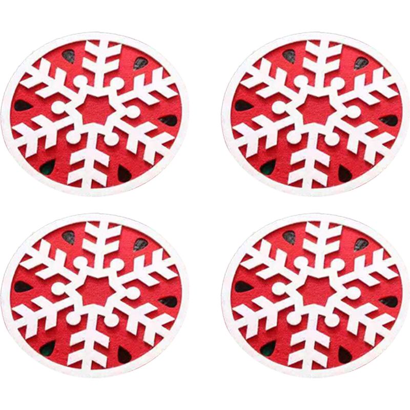 Schneeflocken-untersetzer – 100 X 100 X 5 Mm – Weihnachtsdekoration Für Drinnen – 4er-set