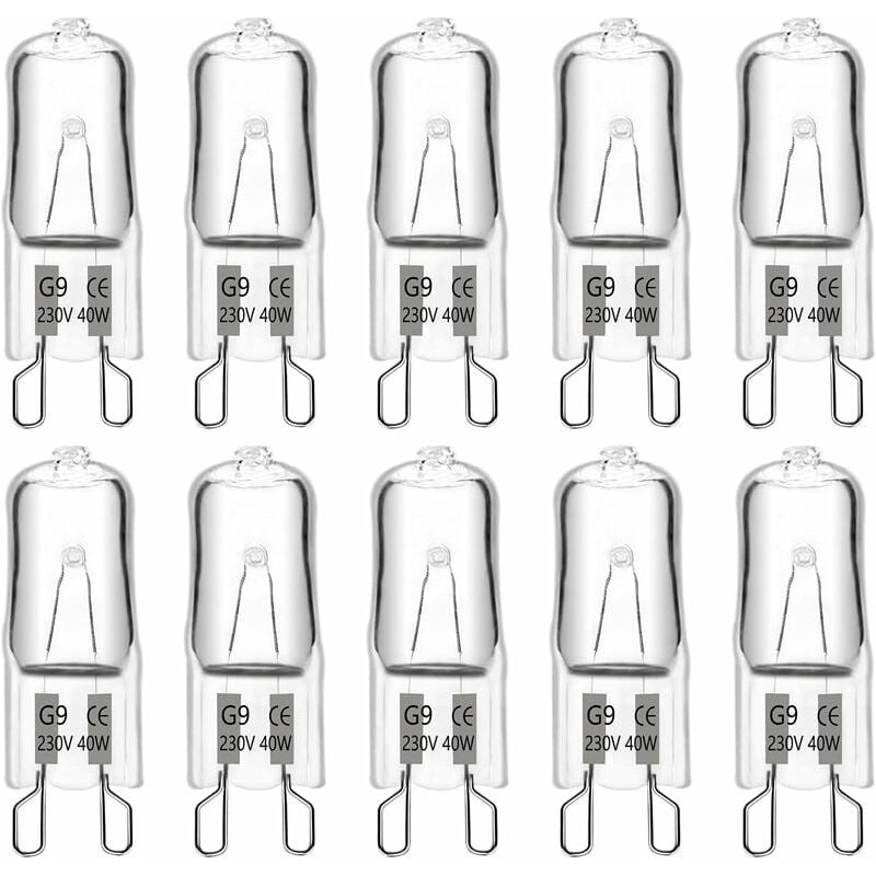 G9-halogenlampe – 25 W – 230 V – 320 Lm – 2800 K – Dimmbar – Für Kronleuchter, Wandleuchten Und Unterbauleuchten – 10er-pack