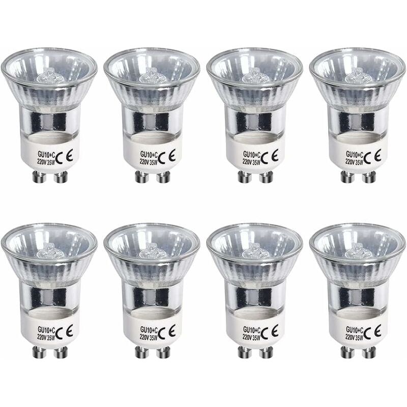 Gu10-halogenlampe – 35 W – 220–240 V – 360 Lm – 2800 K – 120° Abstrahlwinkel – Dimmbar – 8er-pack