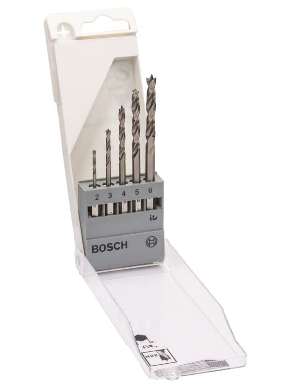 Bosch Holzbohrer-Set mit Sechskantschaft 5-teilig Ø 2 mm - 6 mm