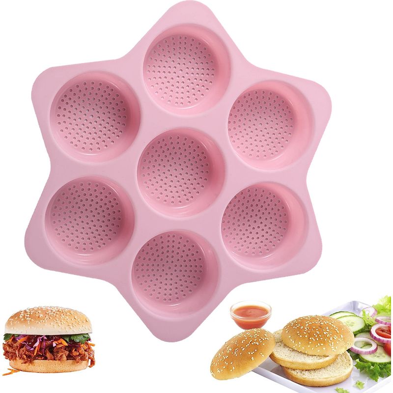 Silikon-brötchenform – Antihaftbeschichtet – Perforiert – Blumenform – 38,5 X 38,5 X 4 Cm – 1 Stück