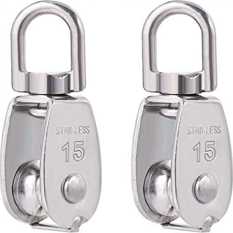 Einzelne Umlenkrolle – Edelstahl 304 – Maximale Traglast 35 Kg – Zum Heben Von Seilen, Wäscheleinen, Zelten Und Gartengeräten – 1 Stück