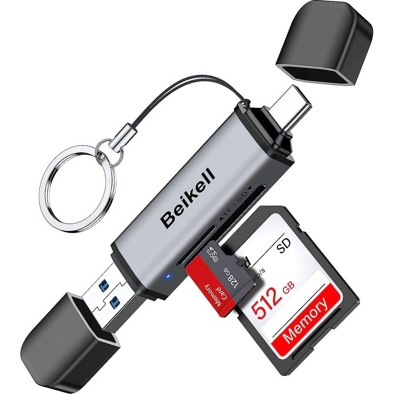 Usb-c- Und Micro-sd-kartenleser – Usb 3.0 – Gehäuse Aus Aluminiumlegierung – Zwei Steckplätze – 5 Gbit/s – Für Laptops Und Smartphones – 1 Stück