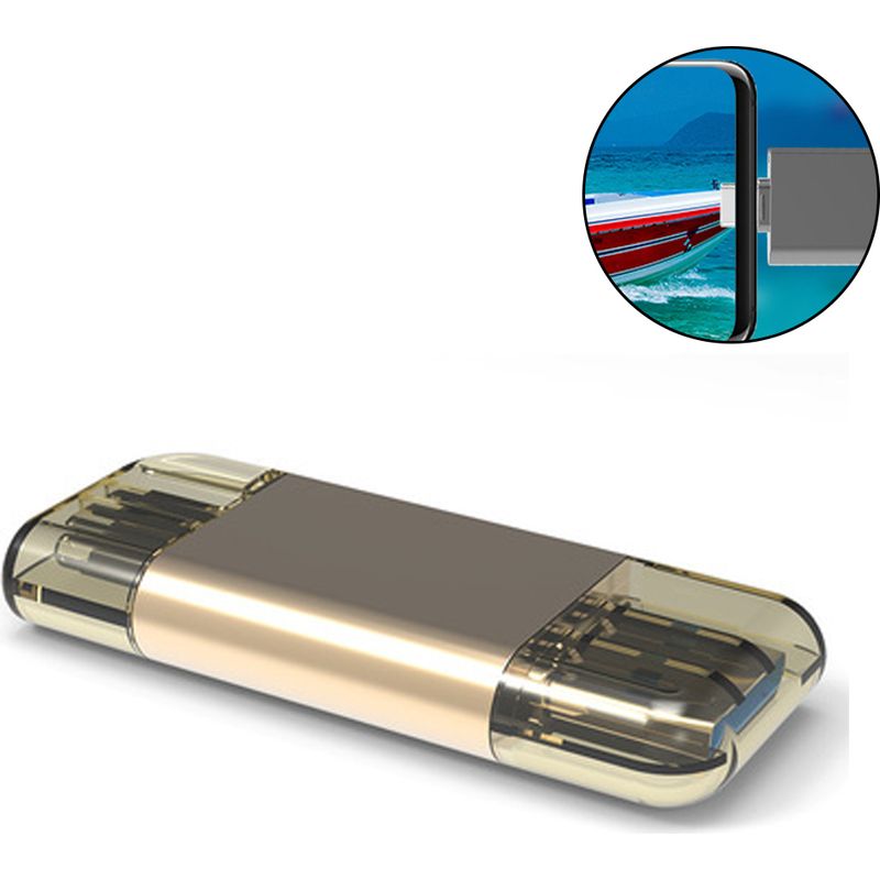 Sd-kartenleser – Usb Typ-c Und Usb-a – Usb 3.0 – Kompatibel Mit Sd-, Micro-sd- Und Tf-karten – Bis Zu 128 Gb – 90 Mb/s Geschwindigkeit – 1 Stück