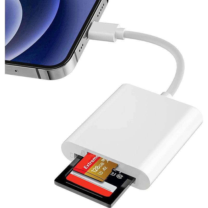 Sd-kartenleser – Iphone-kompatibel Mit Lightning-anschluss – Dual-slot Für Sd- Und Micro-sd-karten – Speicheradapter Für Kameras – 1 Stück