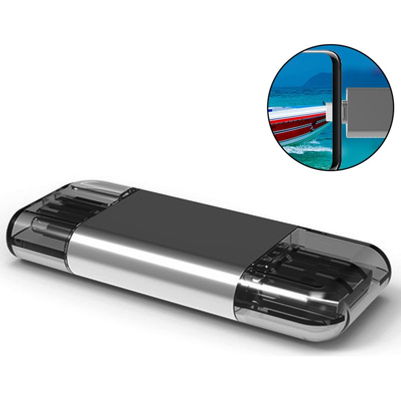 Sd-kartenleser – Usb 3.0 – Typ C Und Typ A – Kompatibel Mit Sd-, Micro-sd- Und Tf-karten – Bis Zu 128 Gb – 90 Mb/s – Für Laptops, Smartphones Und Tablets – 1 Stück