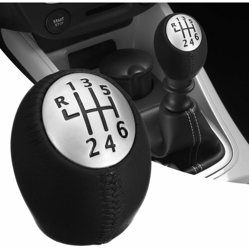 Schalthebelgriff – Schwarzes Leder – 62,5 X 42,5 Mm – Für Renault Megane Iii, Clio, Laguna, Opel Astra, Vectra – 1 Stück