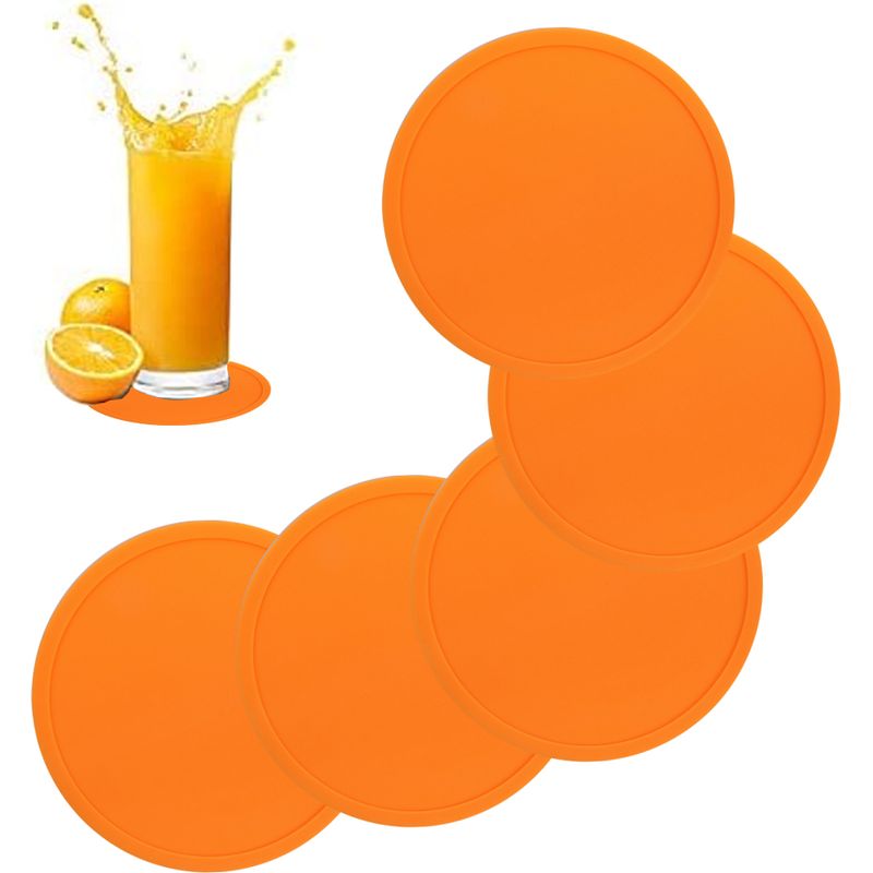 Silikon-untersetzer – Rund – Rutschfest – Hitzebeständig – Für Tassen Und Flaschen – 4er-set