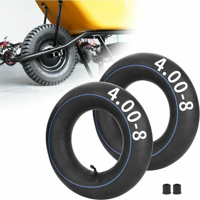 Innenschlauch 4 80-4 00-8 – Isobutylen-isopren-kautschuk – Tr87-winkelventil – Für Minimoto Rasenmäheranhänger – 2er-pack