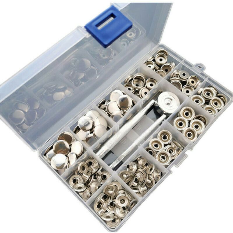 Druckknopf-set - Edelstahl - Für Zeltplanen Und Abdeckplanen - Durchmesser 15 Mm - 50 Sets (200 Stück)
