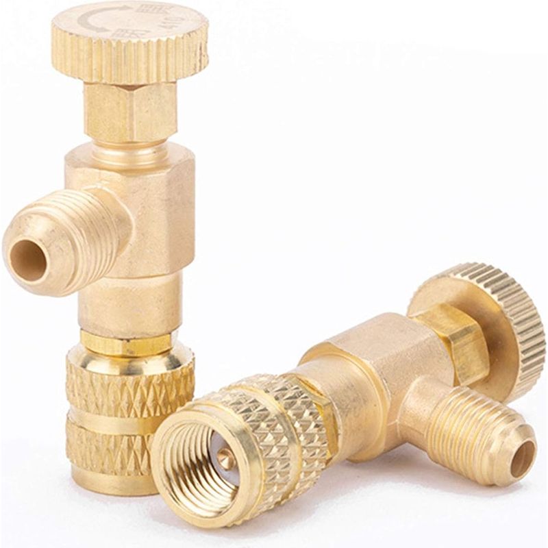 Sicherheitsventil Für Klimaanlagen – R410a R22 – Sae 1/4"-außengewinde-auf-außengewinde-adapter – Kältemittel-durchflussregelung – 2 Stück