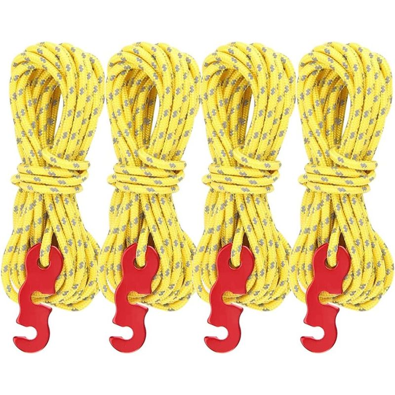 Reflektierende Schnur – 4 M X 3 Mm – Sicherheitsschnur Für Zelte Und Markisen – Mit Aluminium-spannern – 4er-pack