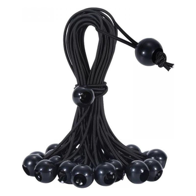 Bungee-ball – 25x Elastischer Spanner Mit Kugel – Für Festzelt, Plane, Trampolin, Fahrrad, Campinganhänger