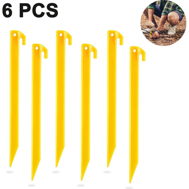 Heringe Aus Kunststoff – 22,5 Cm – Für Camping, Strand Und Garten – 6er-pack