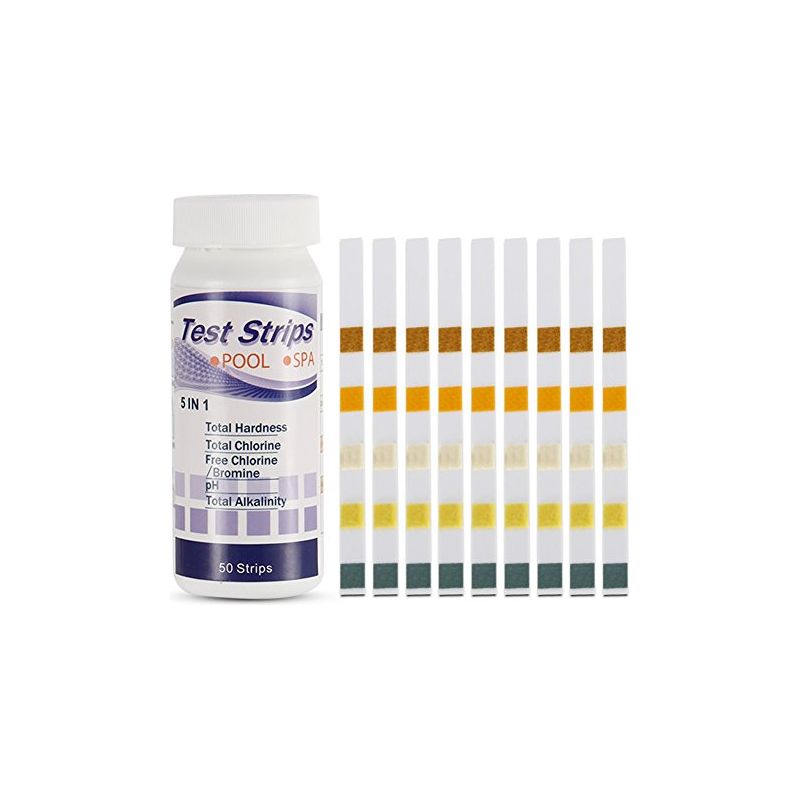 Schwimmbad-teststreifen – Ph-wert, Chlorid, Chlorid, Bromid, Alkalität, Härte – Für Schwimmbäder Und Whirlpools – 50 Stück