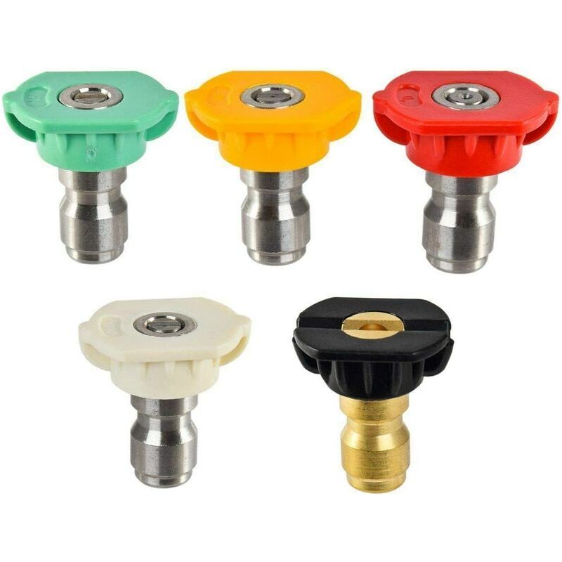 Sprühdüse Für Hochdruckreiniger – 5 Düsen (0°, 15°, 25°, 40°, 65°) – 1/4-zoll-schnellanschluss – 5er-pack