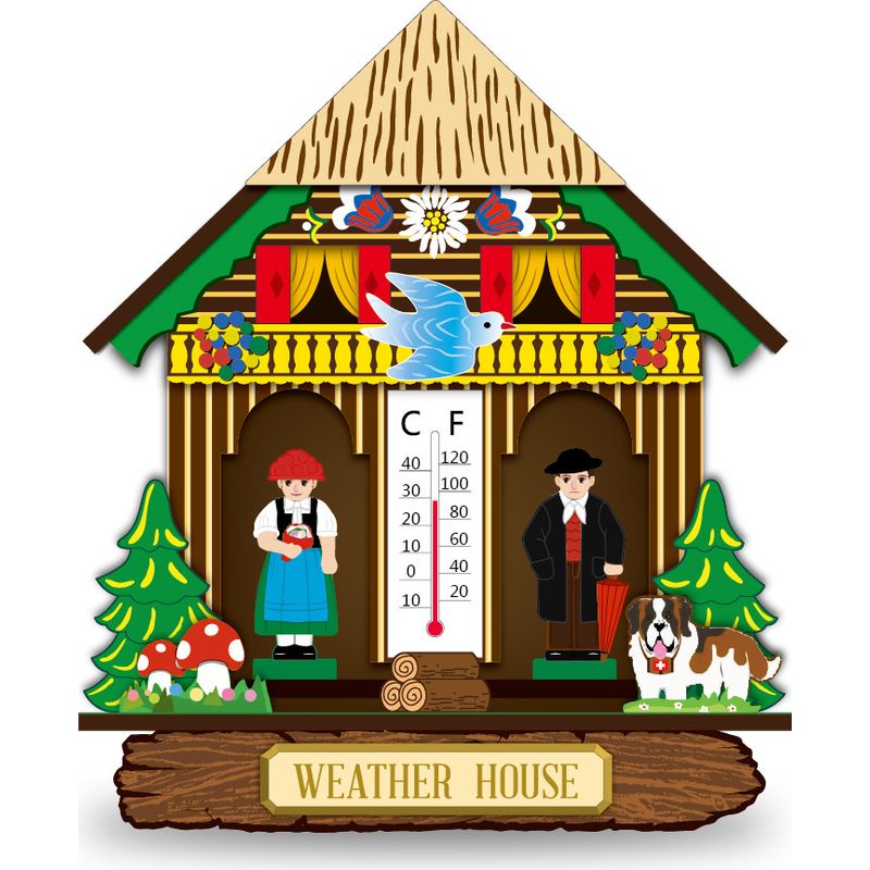 Wandbarometer – Digitales Hygrometer Und Thermometer – Temperaturanzeige In °c Und °f – Optische Feuchtigkeitsanzeige – Mdf-holz – 1 Stück