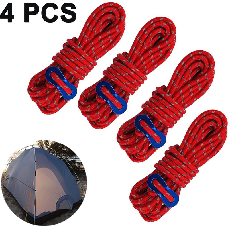 Reflektierende Nylon-paracord-schnur – 3 Mm – Mit Spanner Für Zeltplanen – Outdoor-camping – 1 Stück