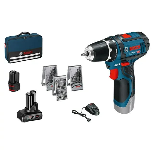 Bosch Professional 12 V Akku-Bohrschrauber GSR 12V-15 inkl. 2 Ah Akkus