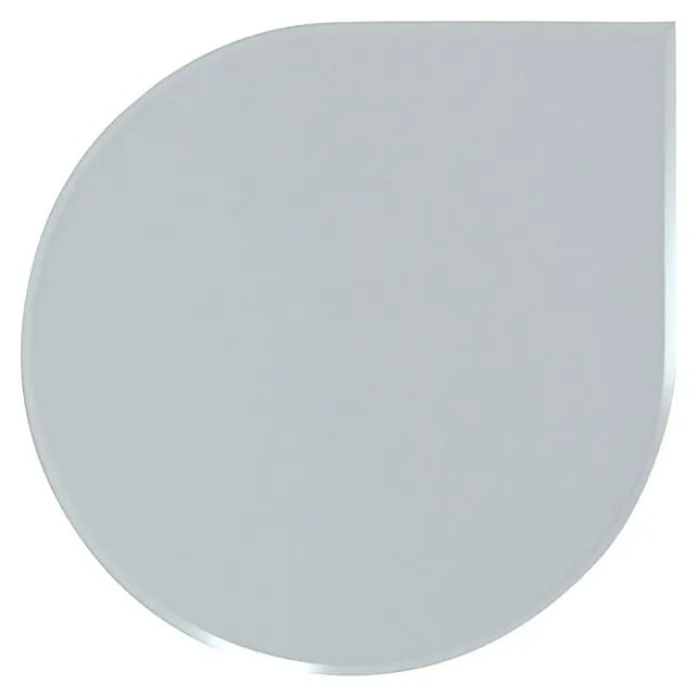 Valo Glasbodenplatte Tropfenform 110 cm x 110 cm Stärke 8 mm Glasklar