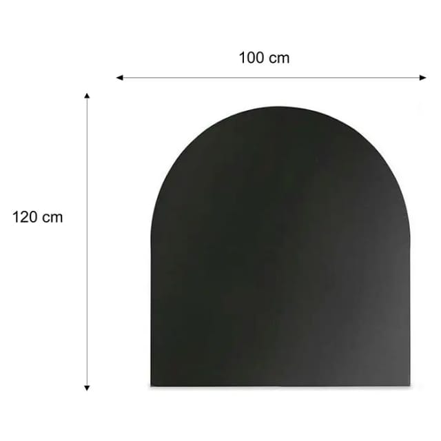 Valo Stahlbodenplatte Rundbogen 100 cm x 120 cm Stärke 2 mm Schwarz