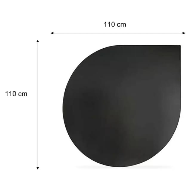 Valo Stahlbodenplatte Tropfenform 110 cm x 110 cm Stärke 2 mm Schwarz