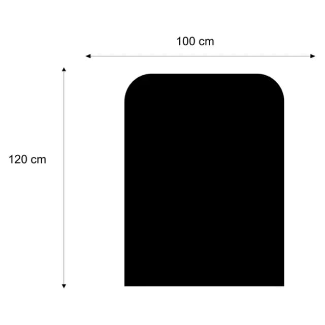 Valo Stahlbodenplatte Segmentbogen 100 cm x 120 cm Stärke 2 mm Schwarz