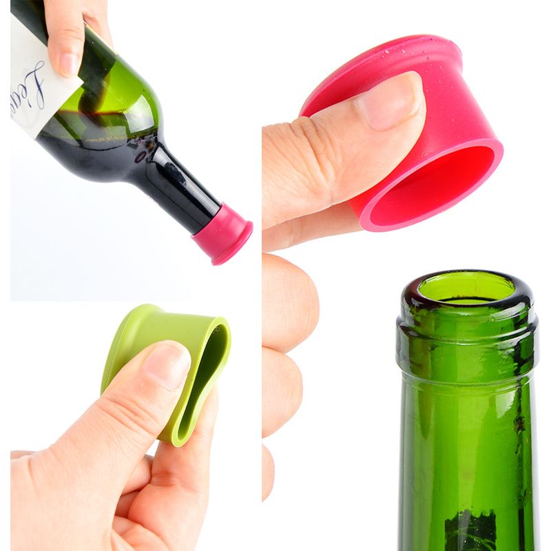 Silikonverschluss – Für Wein-, Bier-, Champagner- Und Limonadenflaschen – Auslaufsicher Und Wiederverwendbar – 6er-pack