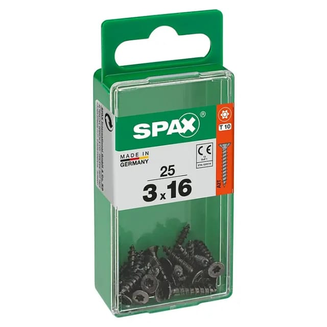 Spax Senkkopfschraube T-Star Plus T10 Blax Vollgewinde 3 x 16 mm 25 Stück