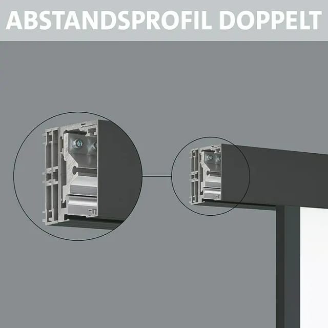 Skyscope Portal Abstandsprofil Doppelt für Slimwork Schiebetür 2.200 mm Schwarz