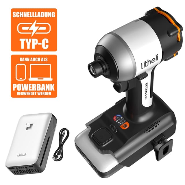 Litheli 18 V Akku-Schlagschrauber Maschine mit Akku EPT020009 inkl. 2 Ah Akku