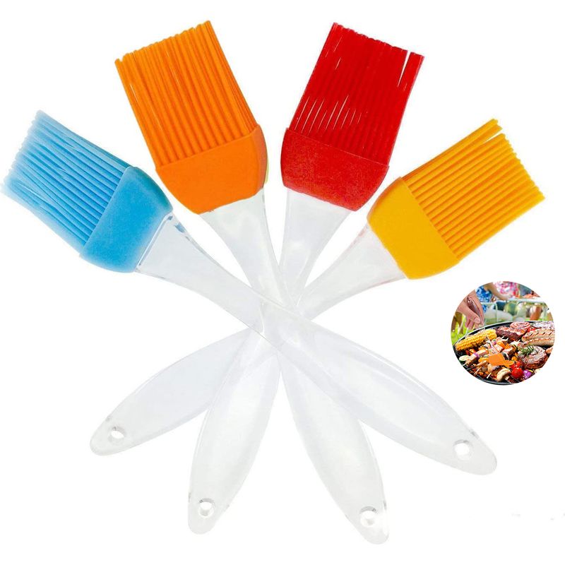 Backpinsel – Grillpinsel Aus Lebensmittelechtem Silikon – Hitzebeständig Bis 230 °c – 4er-set In Verschiedenen Farben – 16,7 X 3 Cm