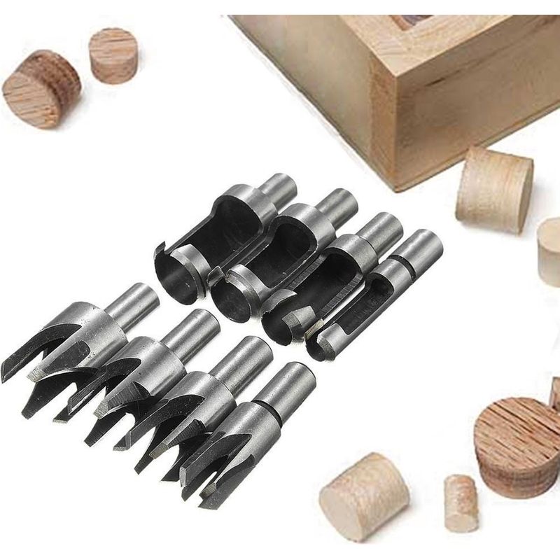 Holzdübelschneider – 6 Mm, 10 Mm, 13 Mm, 16 Mm – Gerader Und Abgeschrägter Schnitt – 8 Stück