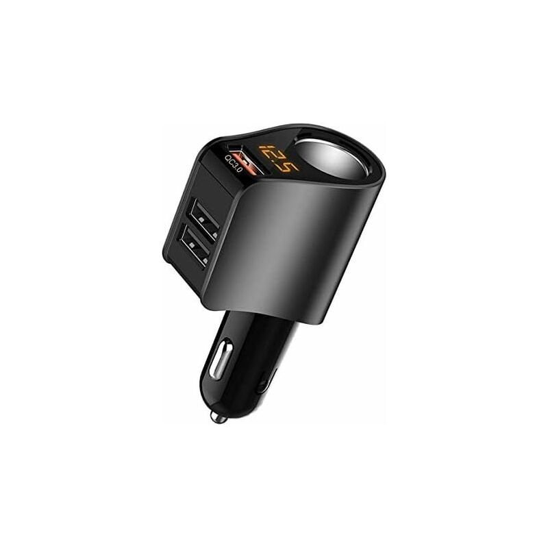 Kfz-zigarettenanzünder-adapter – 3-port-usb-splitter Mit Voltmeter – 12 V/24 V – 60 W