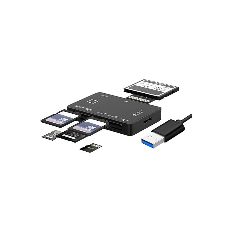 Sd-kartenleser – Usb 3.0 – 7-in-1 – Kompatibel Mit Sd-, Micro-sd-, Cf- Und Ms-karten – Bis Zu 512 Gb – Für Laptops Und Desktop-computer – 1 Stück
