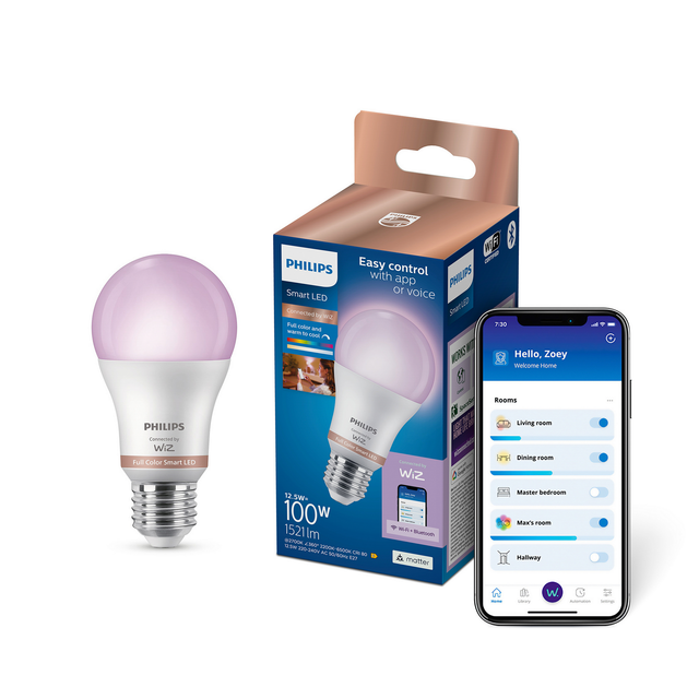 Philips WIZ Leuchtmittel E27 Glühlampenform 2.200 K 1521,m 12,5 W