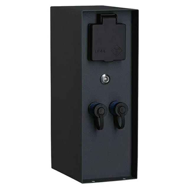 Paulmann Steckdosensäule Plug & Shine Rio mit Dämmerungssensor IP44 Anthrazit
