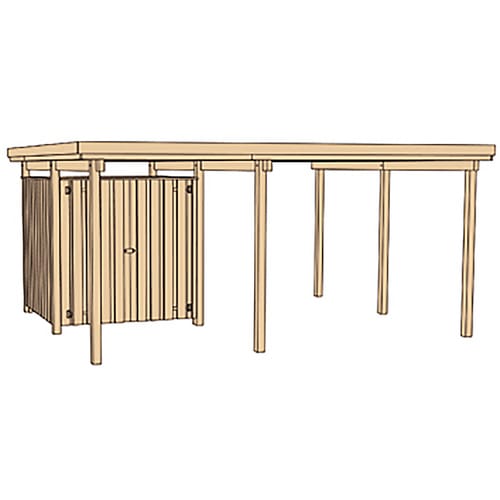 Weka Einzelcarport 607 Gr.2 inkl. XL Geräteraum 512 cm x 579 cm