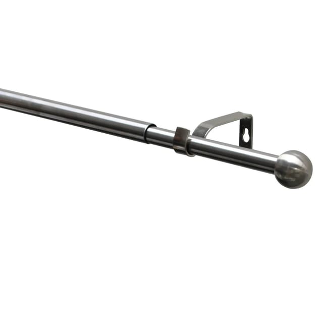 Gardinia Gardinenstangen-Set Kos Ball Ø 16/19 mm Ausziehbar 190-340 cm Edelstahl