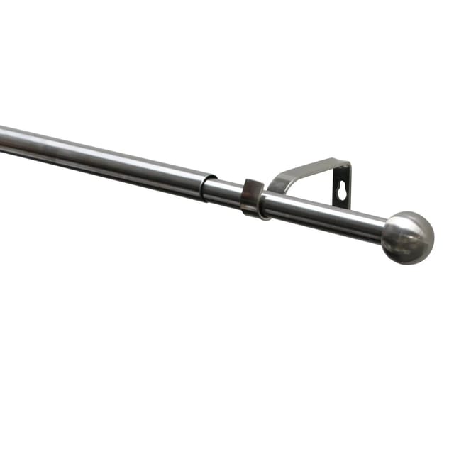 Gardinia Gardinenstangen-Set Kos Ball Ø 16/19 mm Ausziehbar 120-210 cm Edelstahl